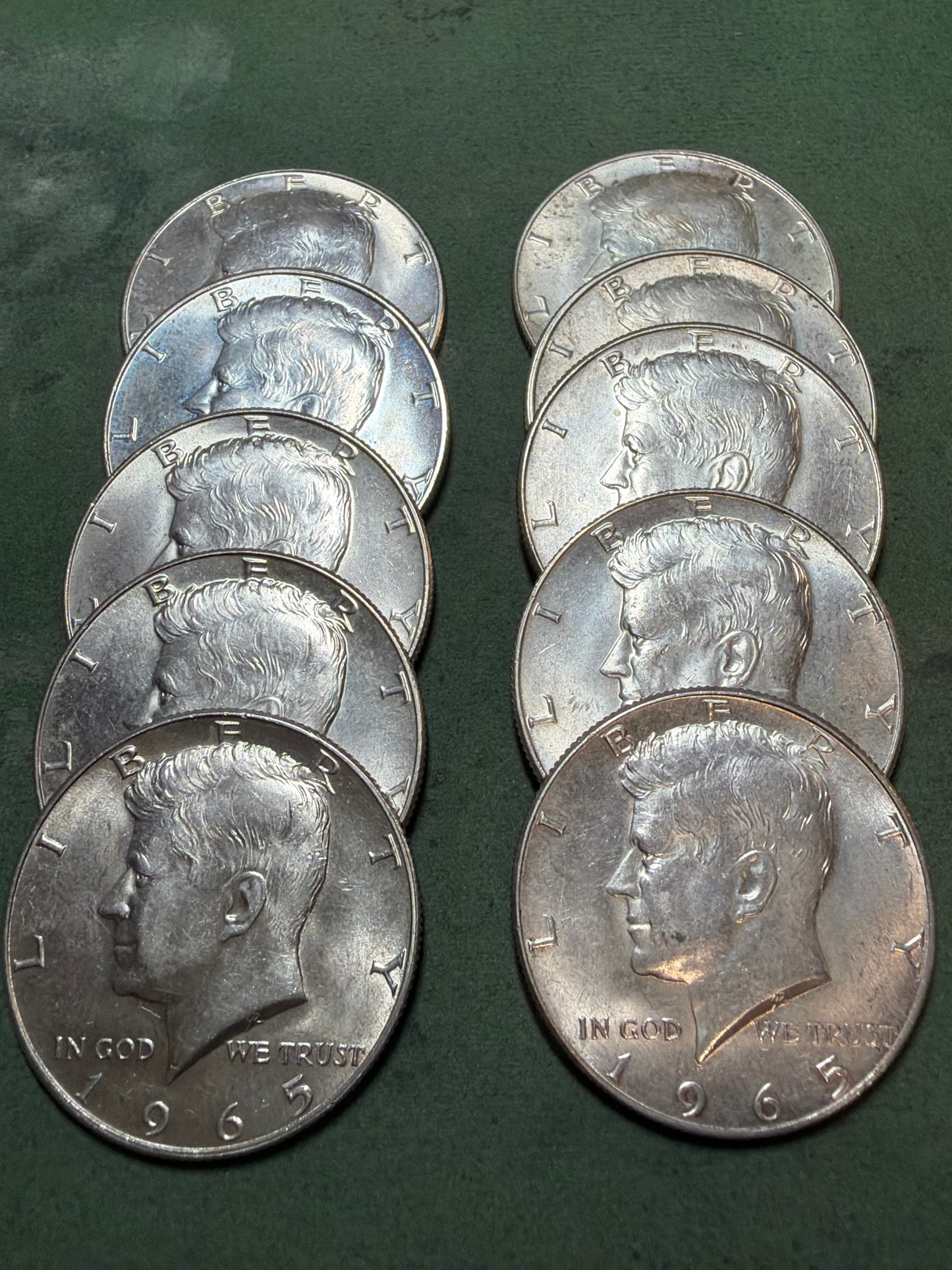 1965-1969 40% Silver Kennedy Half Dollar 5-Coin BU Set