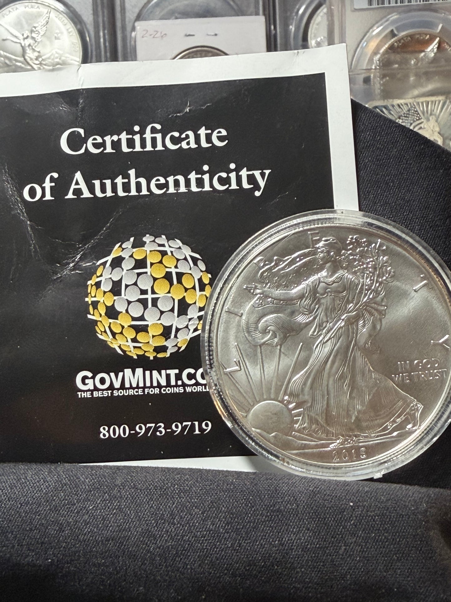 2018 American Silver Eagle BU with GovMint Certificate of Authenticity