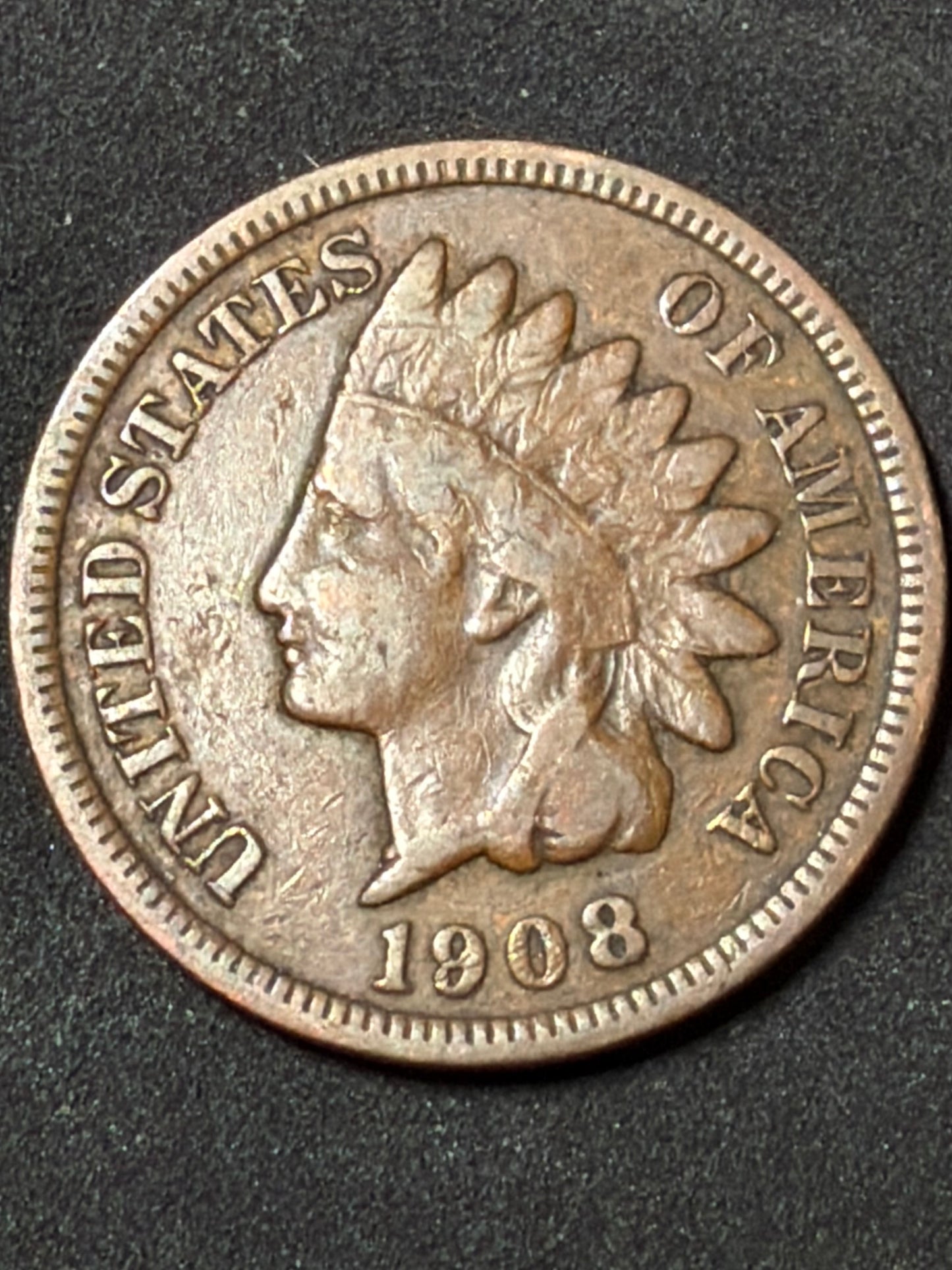 1908 Indian head cent