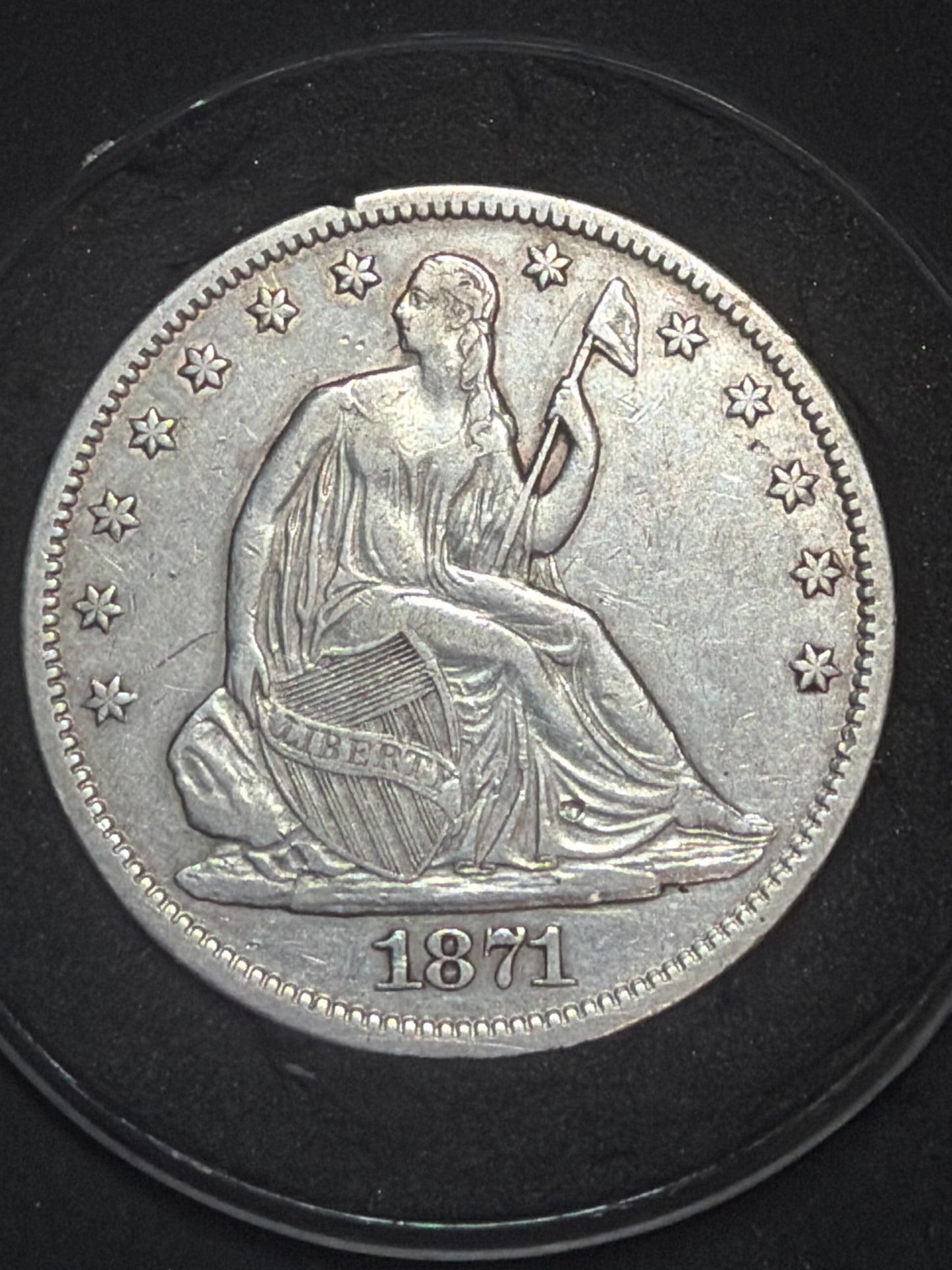 1871-S Seated Liberty Half Dollar – Extremely Fine / About Uncirculated (XF-AU)