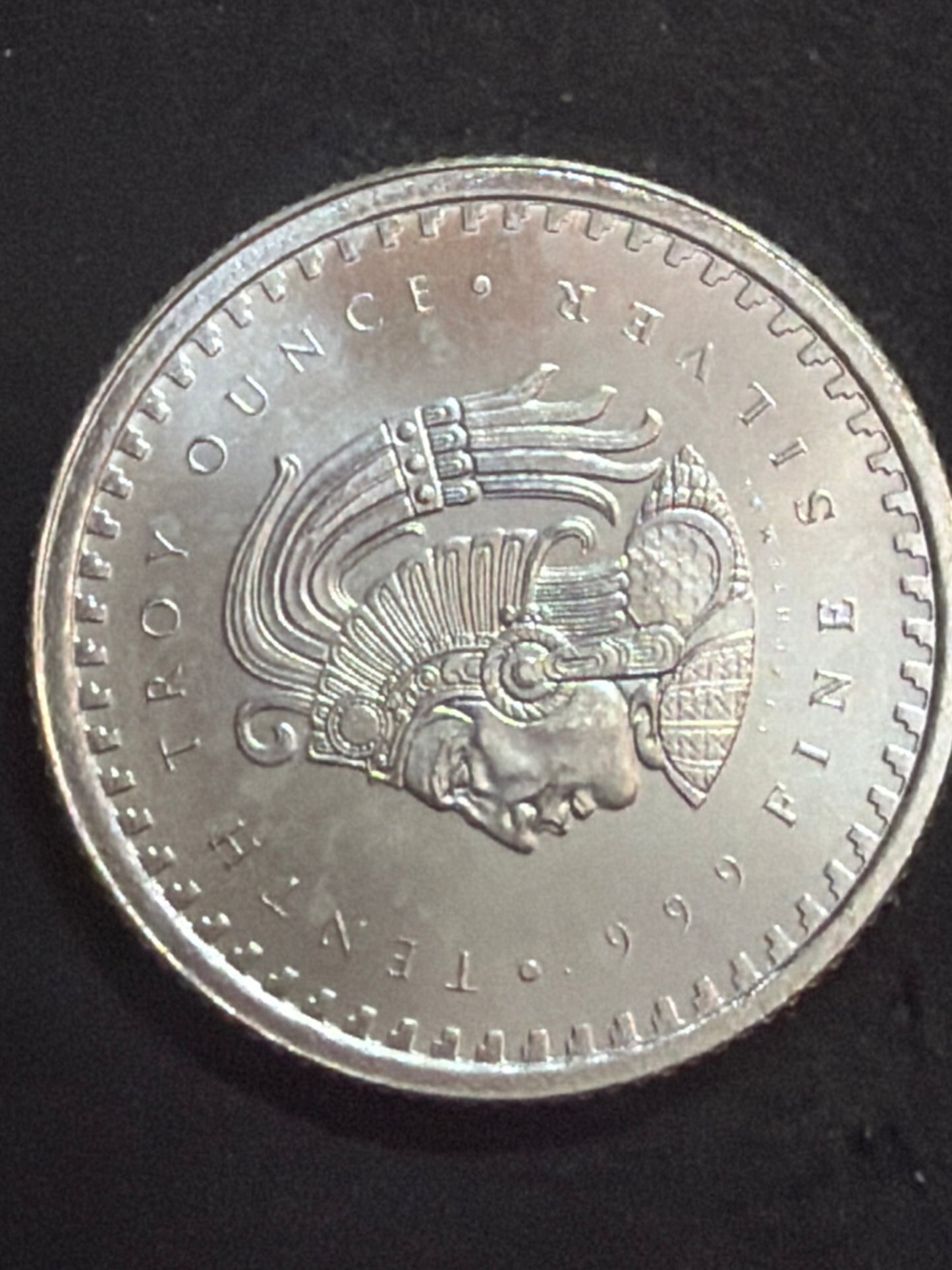 1/10 oz Aztec Calendar Silver Round