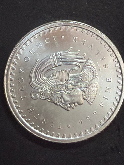 1/10 oz Aztec Calendar Silver Round