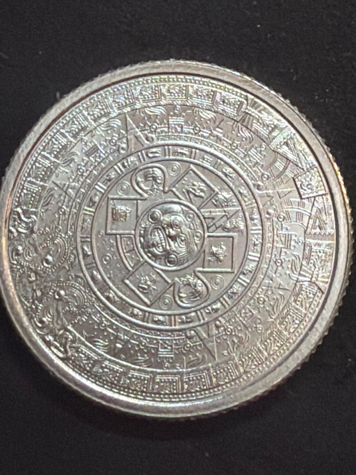 1/10 oz Aztec Calendar Silver Round