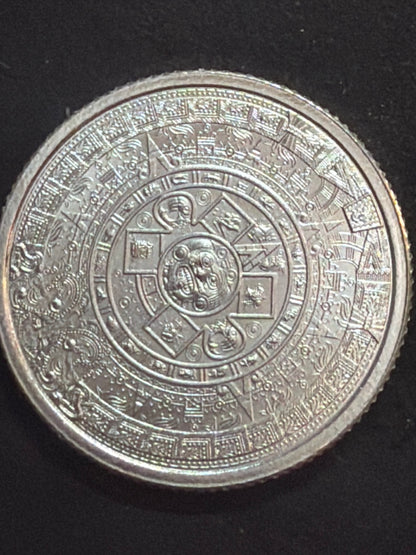 1/10 oz Aztec Calendar Silver Round