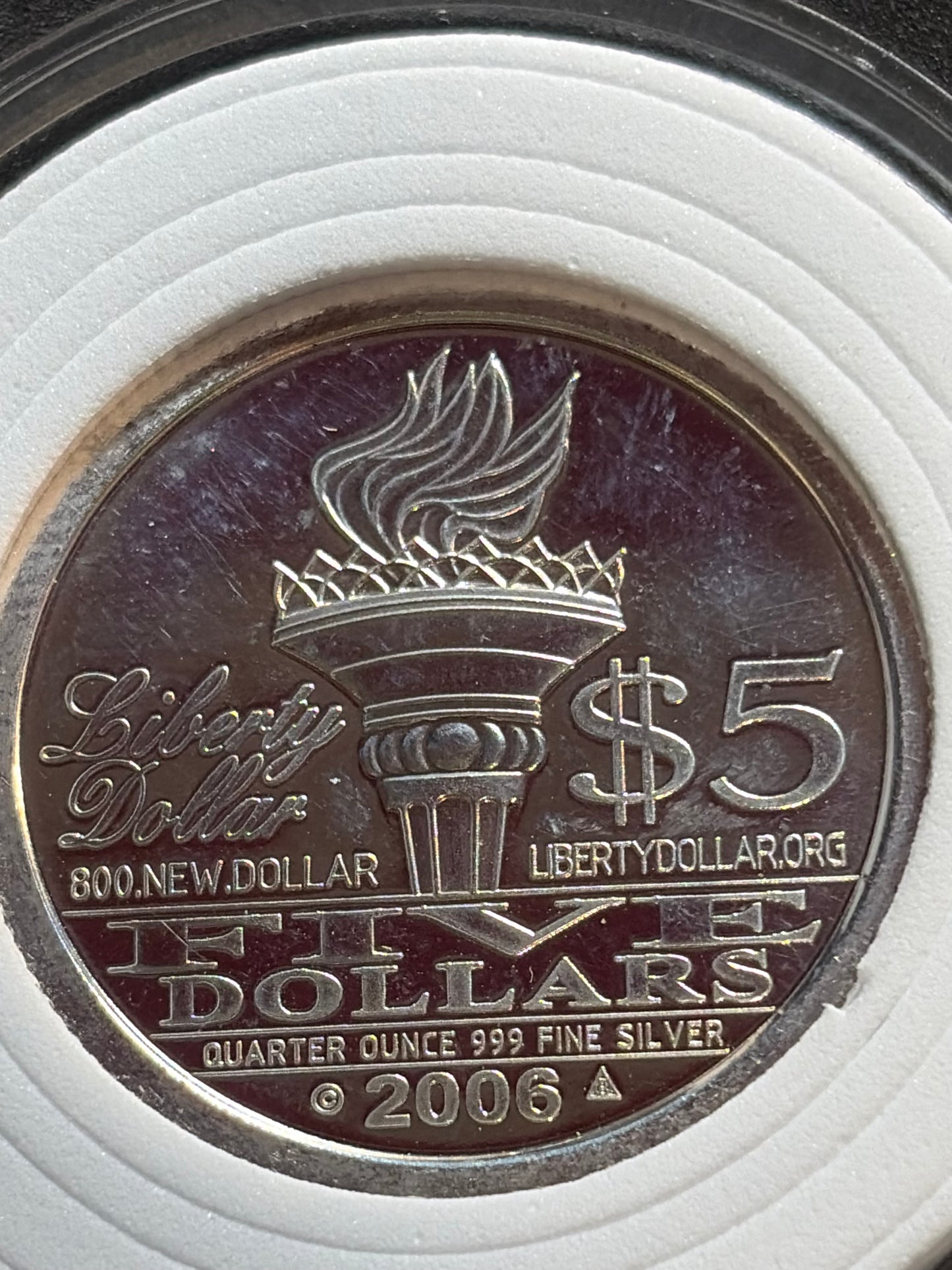 NORFED $5 Proof Liberty Dollar (1/4 oz .999 Fine Silver)