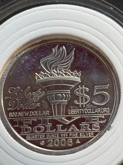 NORFED $5 Proof Liberty Dollar (1/4 oz .999 Fine Silver)