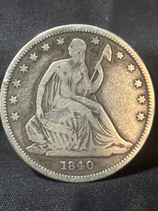 1840 Seated LIberty Half Dollar AU (uncertified)
