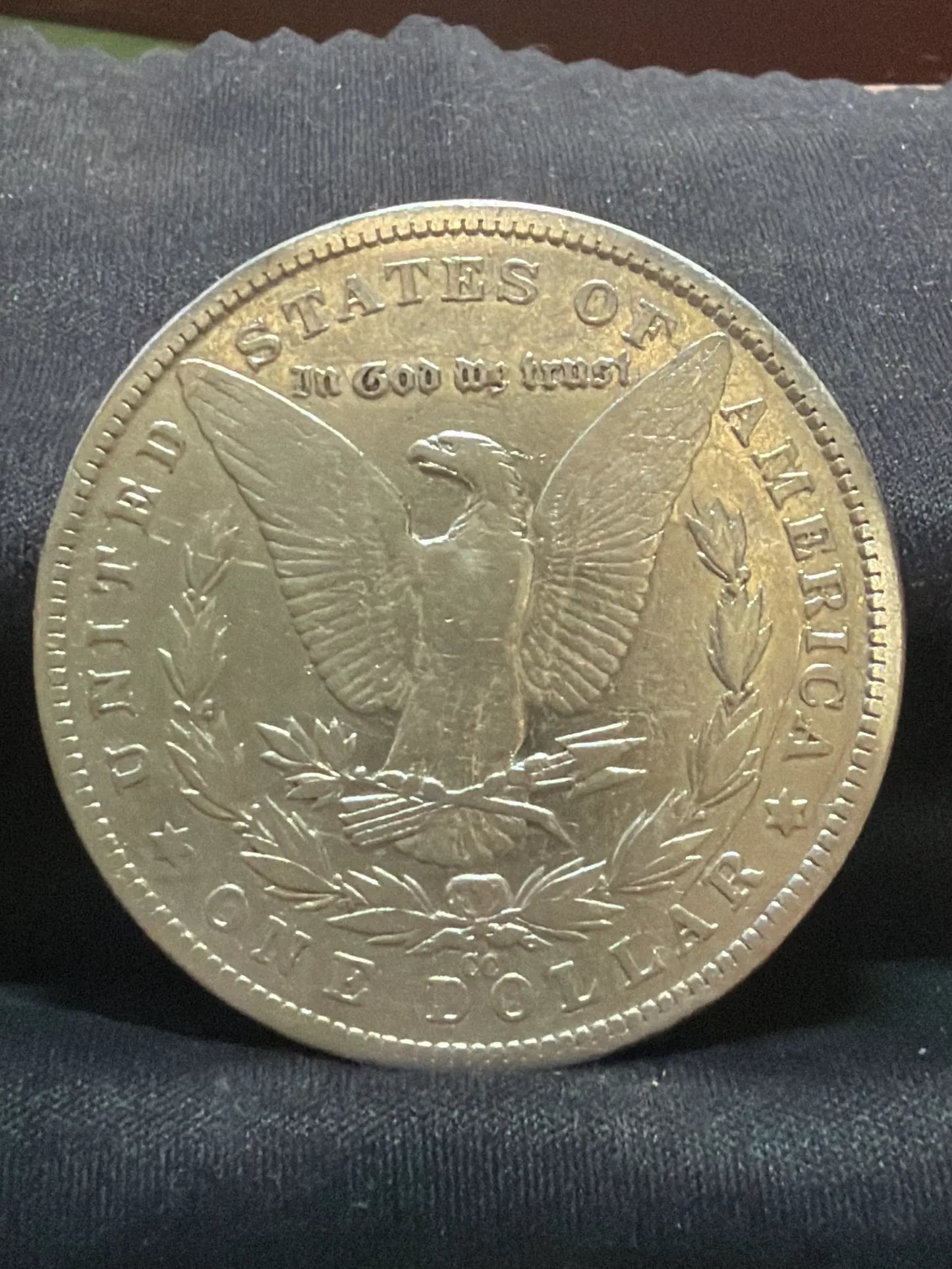 1882-CC Morgan silver dollar reverse with eagle and CC mintmark