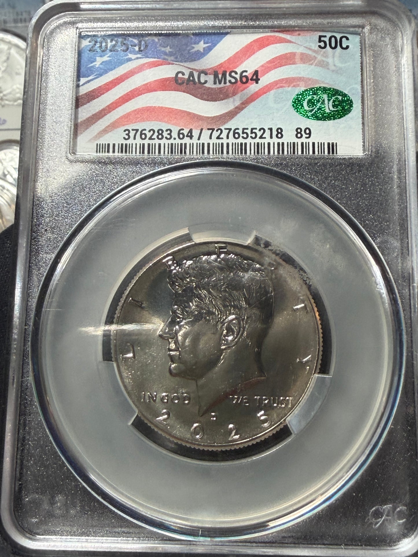 2025-D Kennedy Half Dollar CAC MS64 in slab