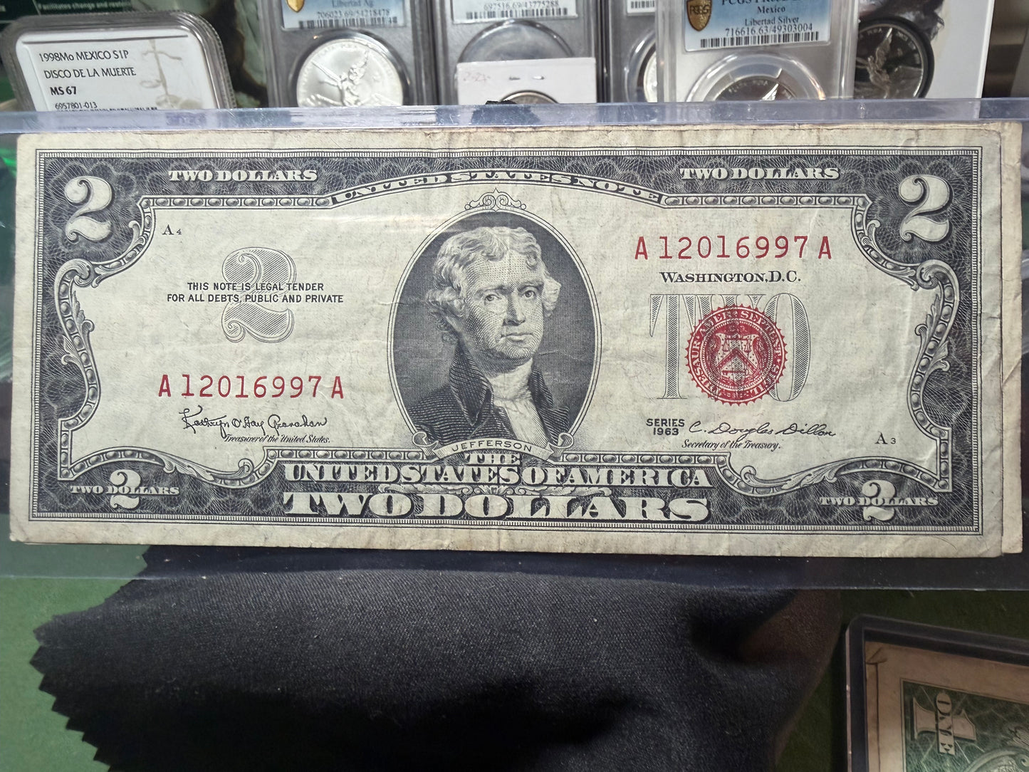 1963 $2 Red Seal United States Note Series 1963 Serial A12016997A
