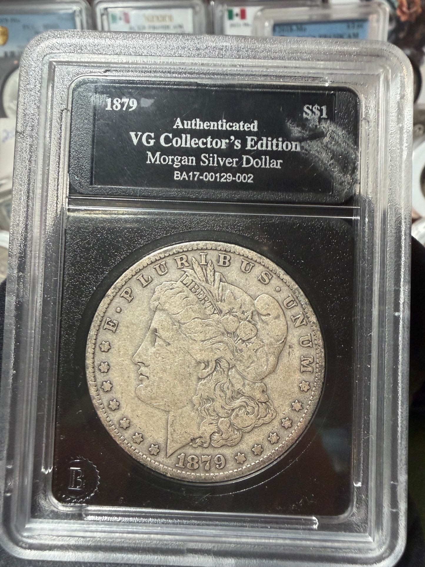 1879 Morgan Silver Dollar VG Collector's Edition in slab
