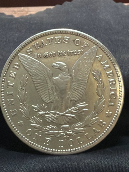 1891-CC Morgan silver dollar reverse with eagle and CC mintmark
