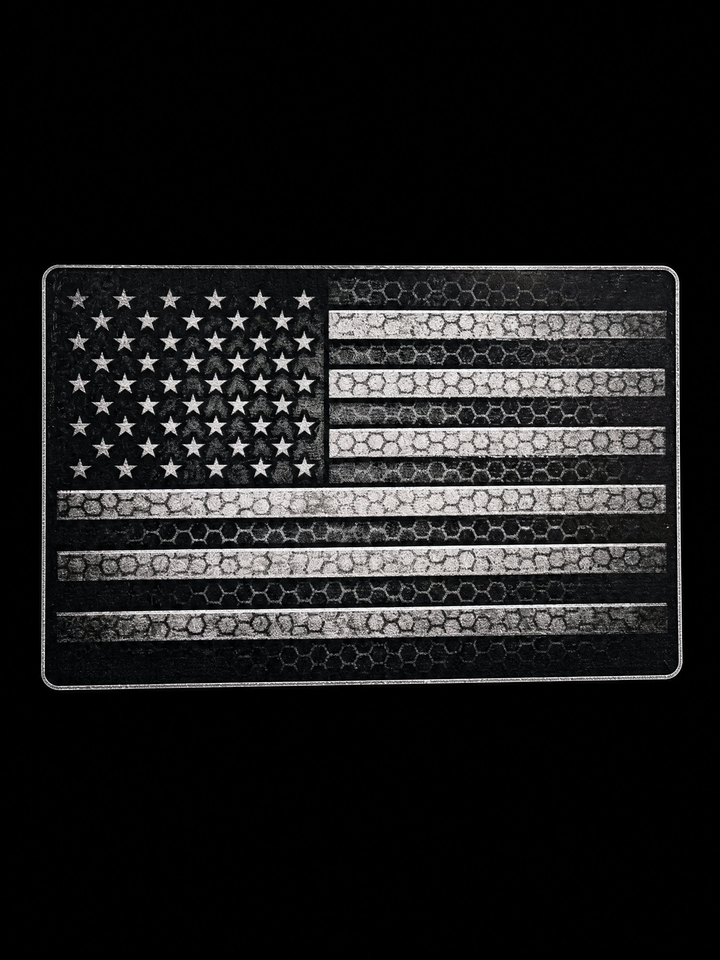 Honeycomb Blackout American Flag UV Decal